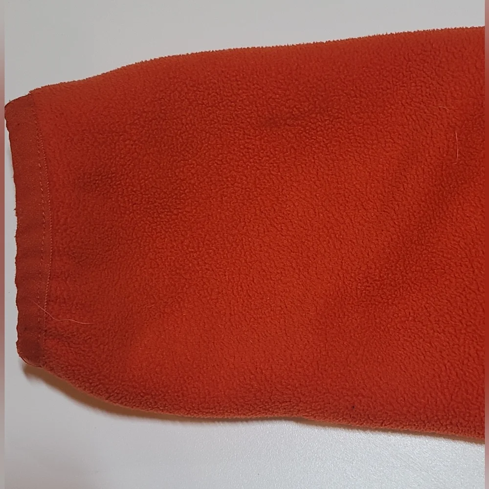 LL Bean Sherpa Lined Fleece Jacket Kids Medium 10-12 Full Zip Comfy Cozy Orange